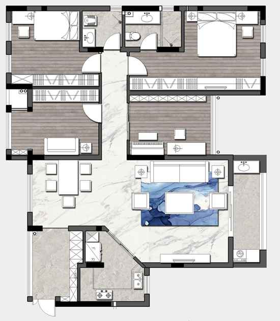 148㎡里的美式現(xiàn)代兩居室，以質(zhì)樸的方式訴說格調(diào)的生活
