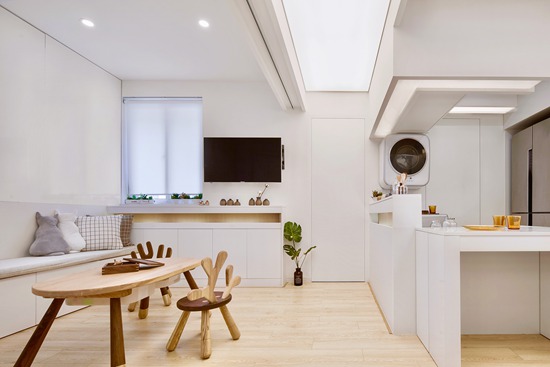 一個(gè)月打造68㎡六口之家！客廳可兼臥室和餐廳，還有超大中西廚房，這設(shè)計(jì)絕了！